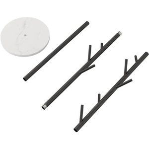 Black Coat Racks, Metal Coat Rack Freestanding with Hooks, Marble Base